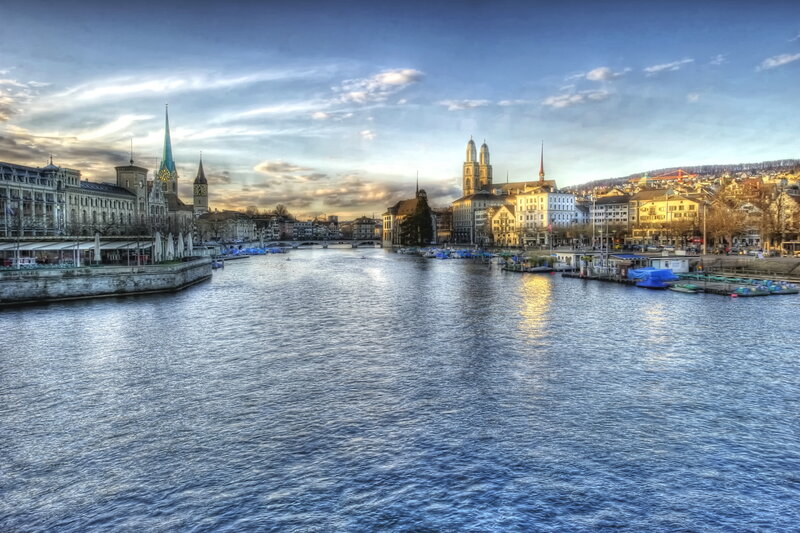 Zurich Cityscape — Blue