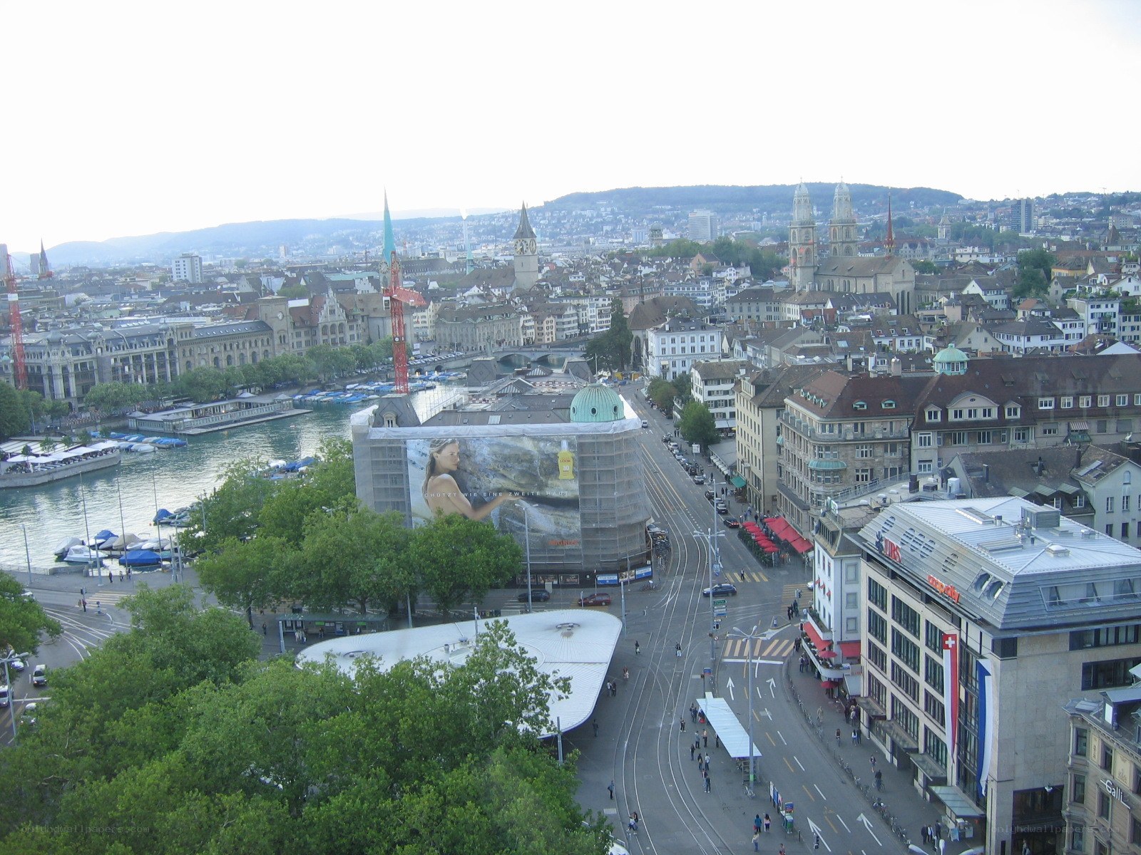 Zurich cityscape with river