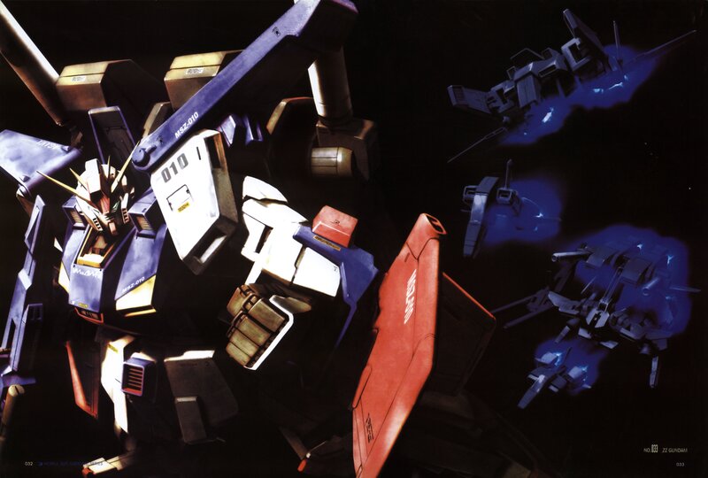 ZZ Gundam in space battle